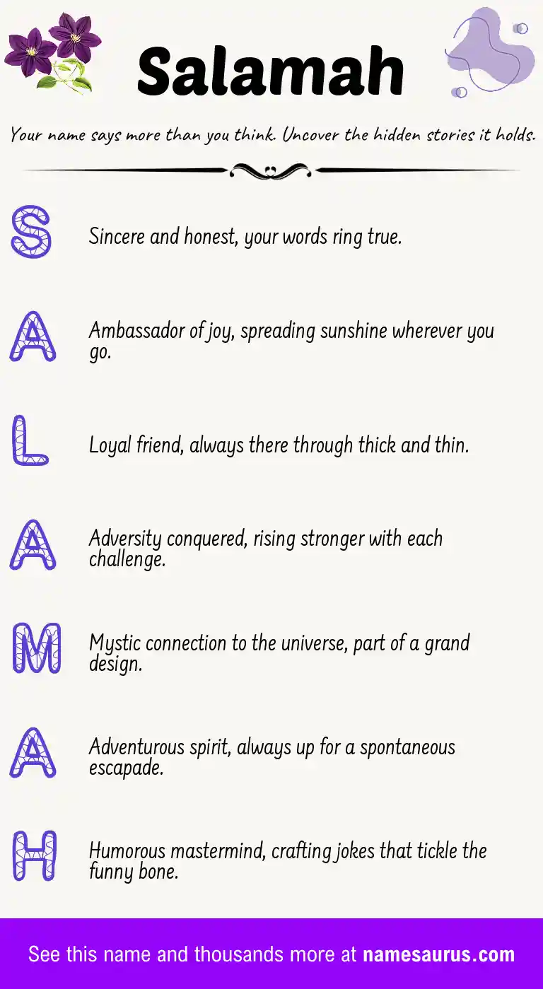 Acrostic poem about Salamah.