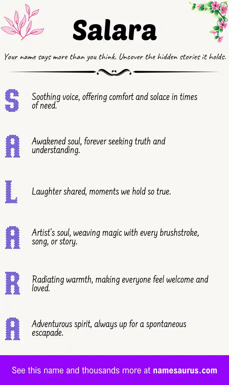 Acrostic poem about Salara.