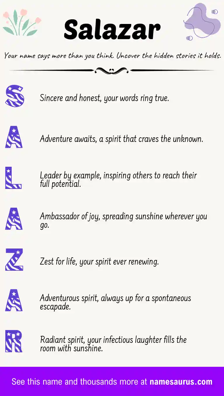 Acrostic poem about Salazar.