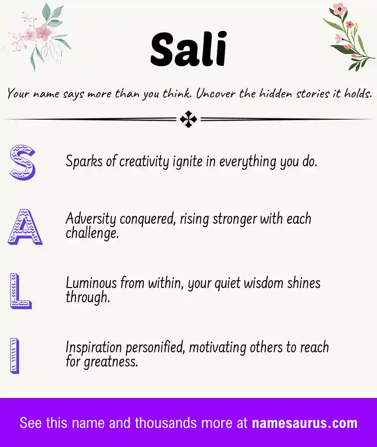 Acrostic poem about Sali.