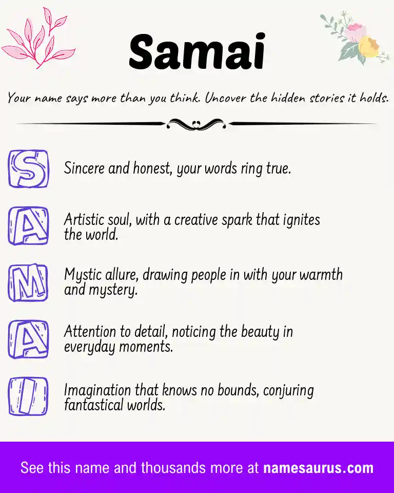 Acrostic poem about Samai.