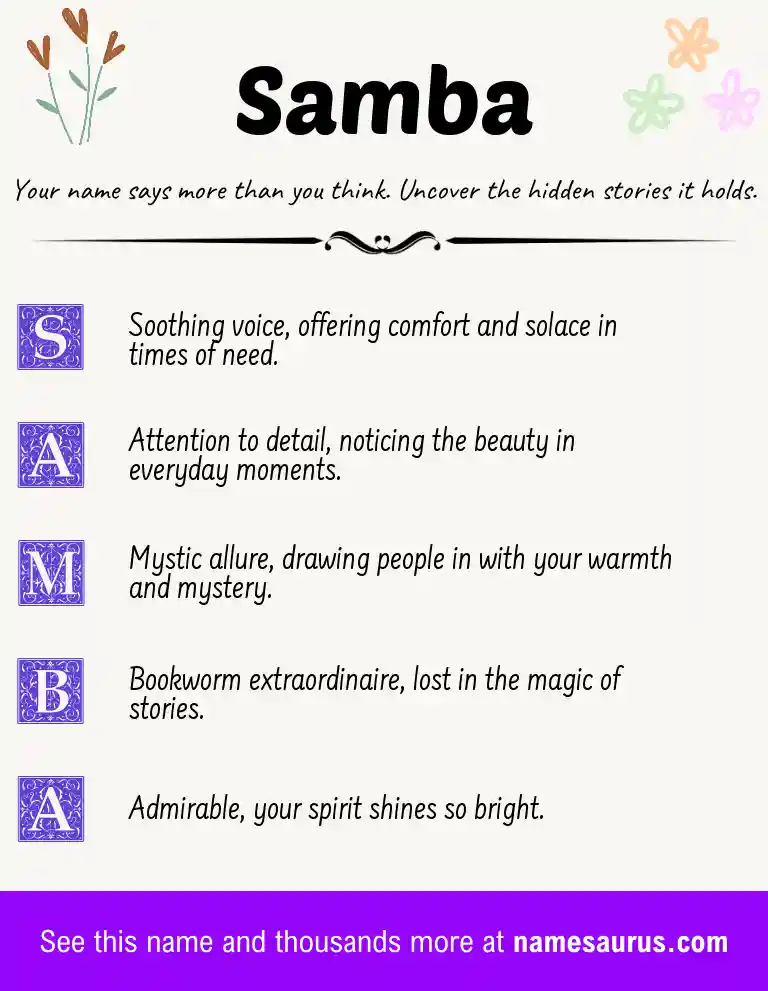 Acrostic poem about Samba.