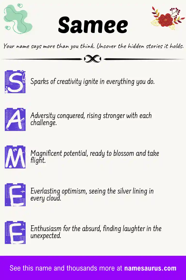 Acrostic poem about Samee.