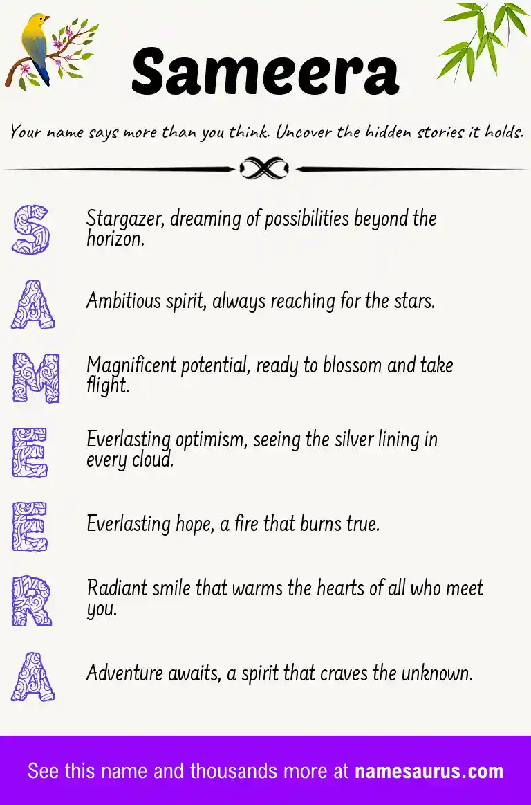 Acrostic poem about Sameera.