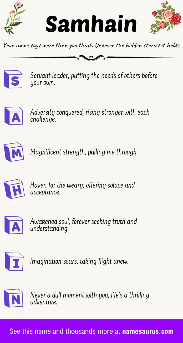 Acrostic poem about Samhain.