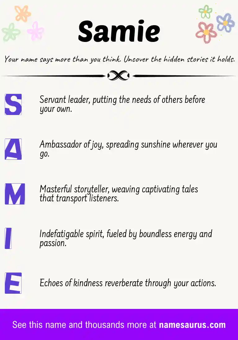 Acrostic poem about Samie.