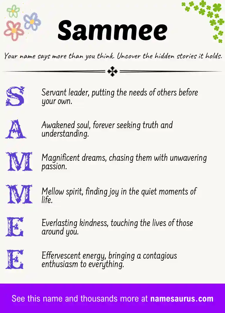 Acrostic poem about Sammee.