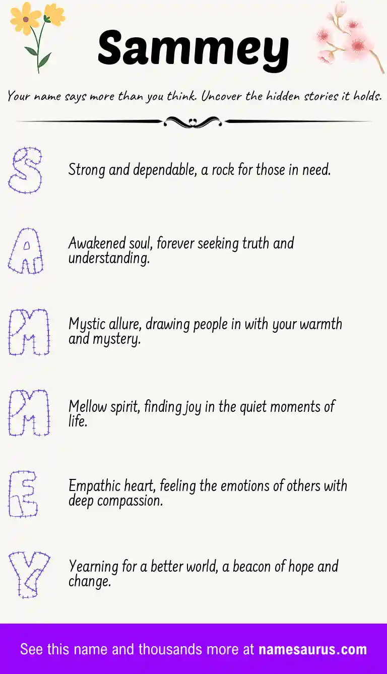 Acrostic poem about Sammey.
