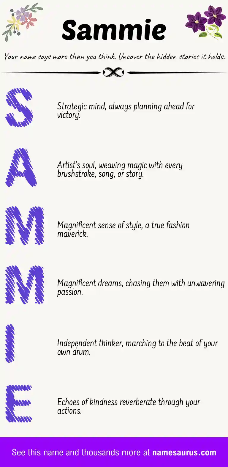 Acrostic poem about Sammie.