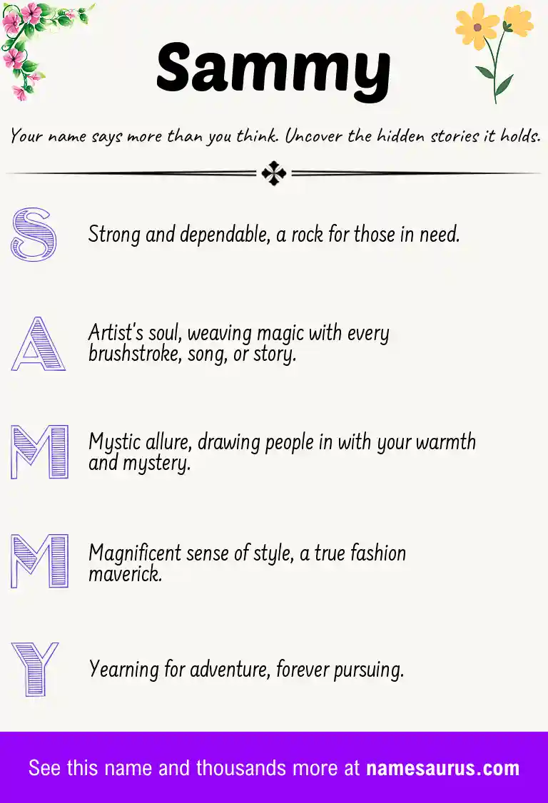 Acrostic poem about Sammy.