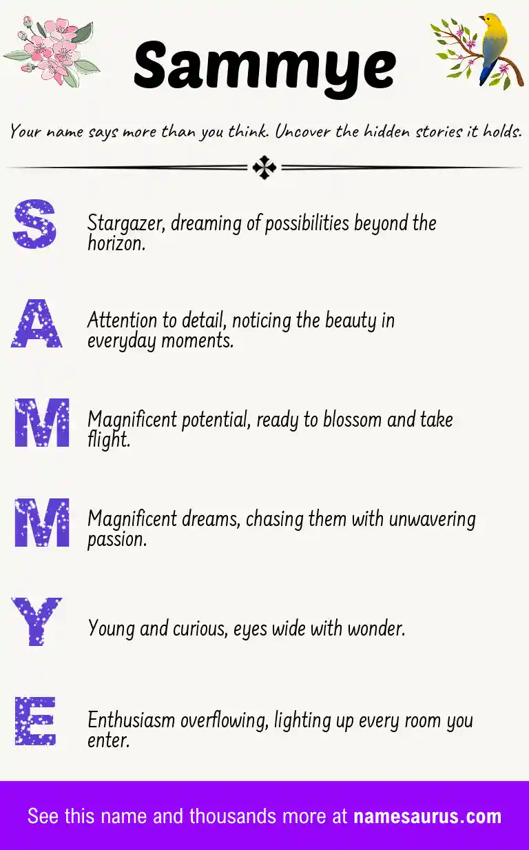 Acrostic poem about Sammye.