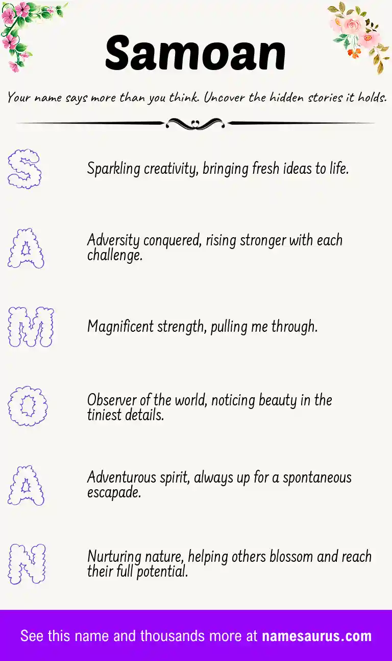Acrostic poem about Samoan.