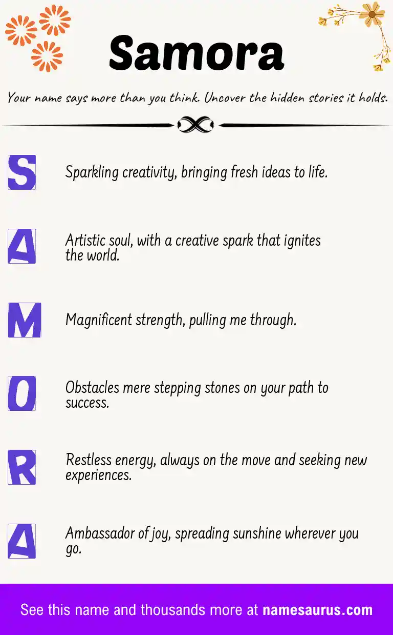 Acrostic poem about Samora.