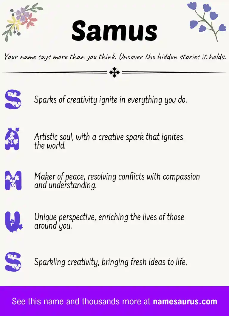 Acrostic poem about Samus.