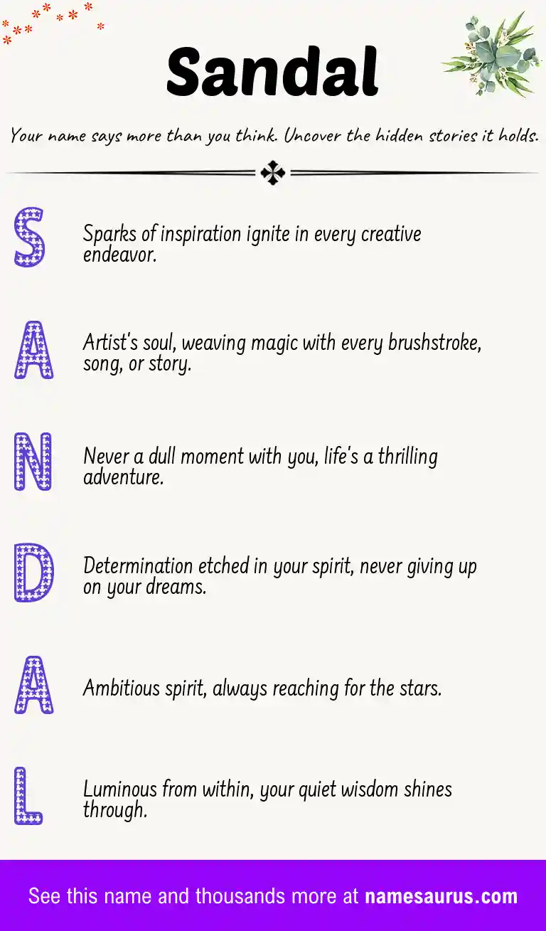 Acrostic poem about Sandal.