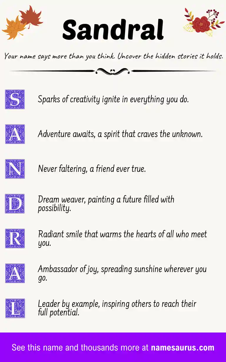 Acrostic poem about Sandral.