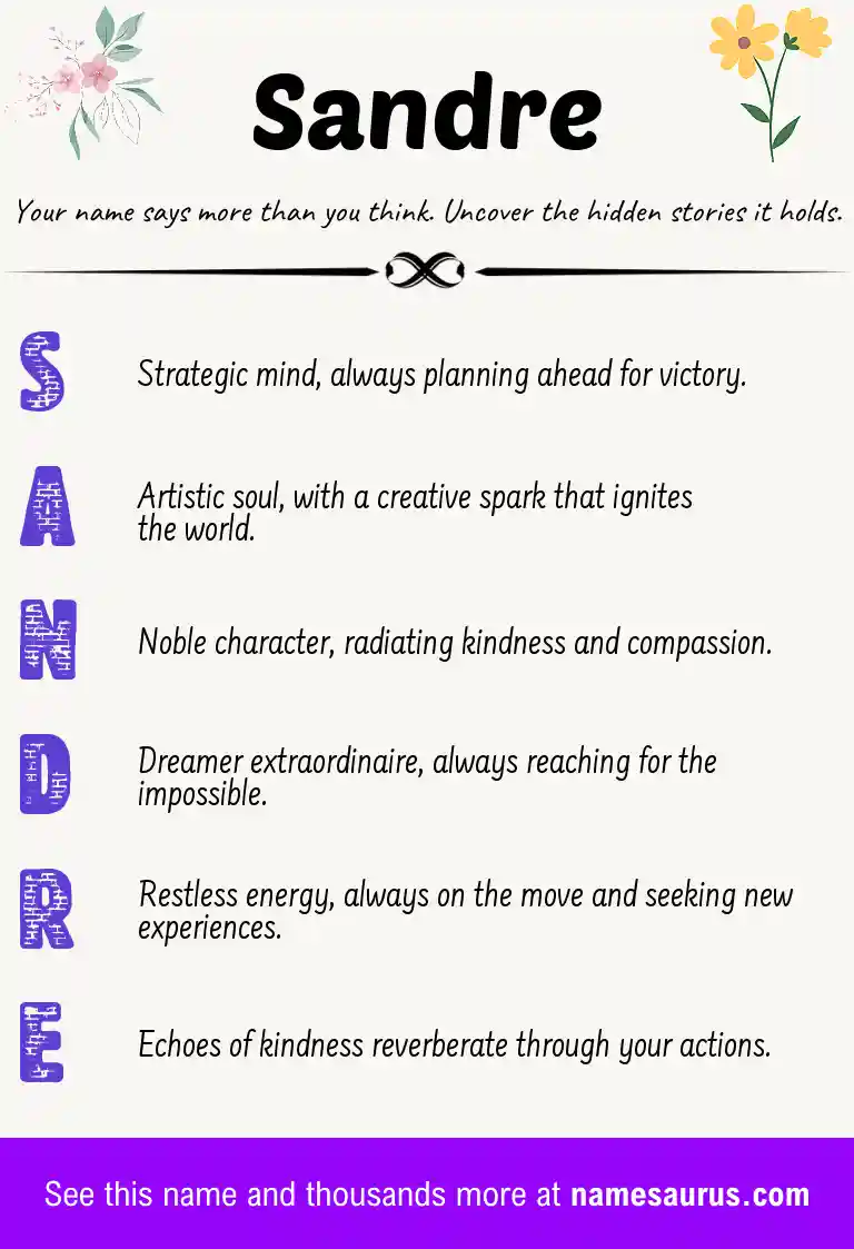 Acrostic poem about Sandre.