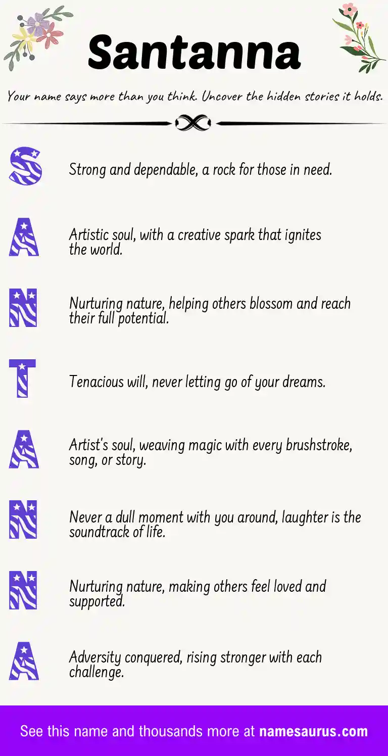 Acrostic poem about Santanna.