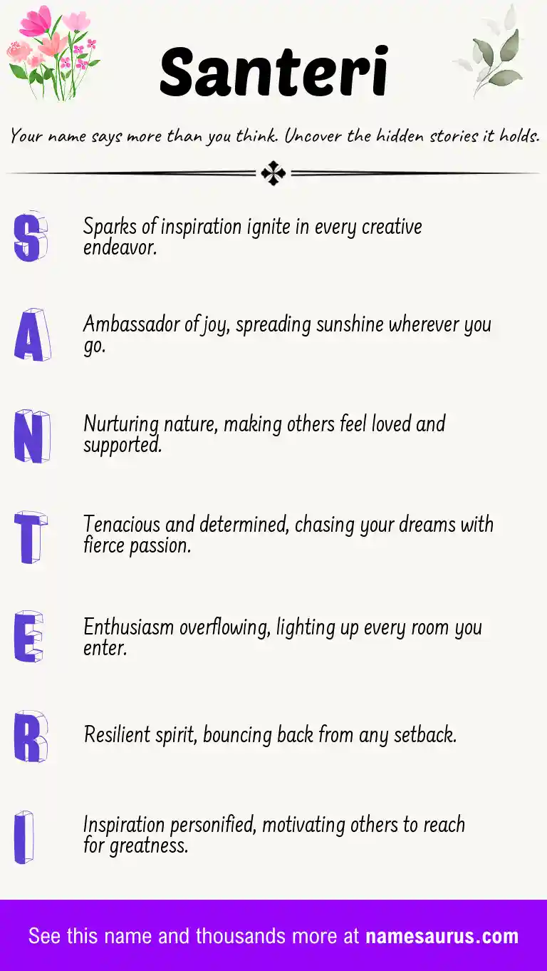 Acrostic poem about Santeri.