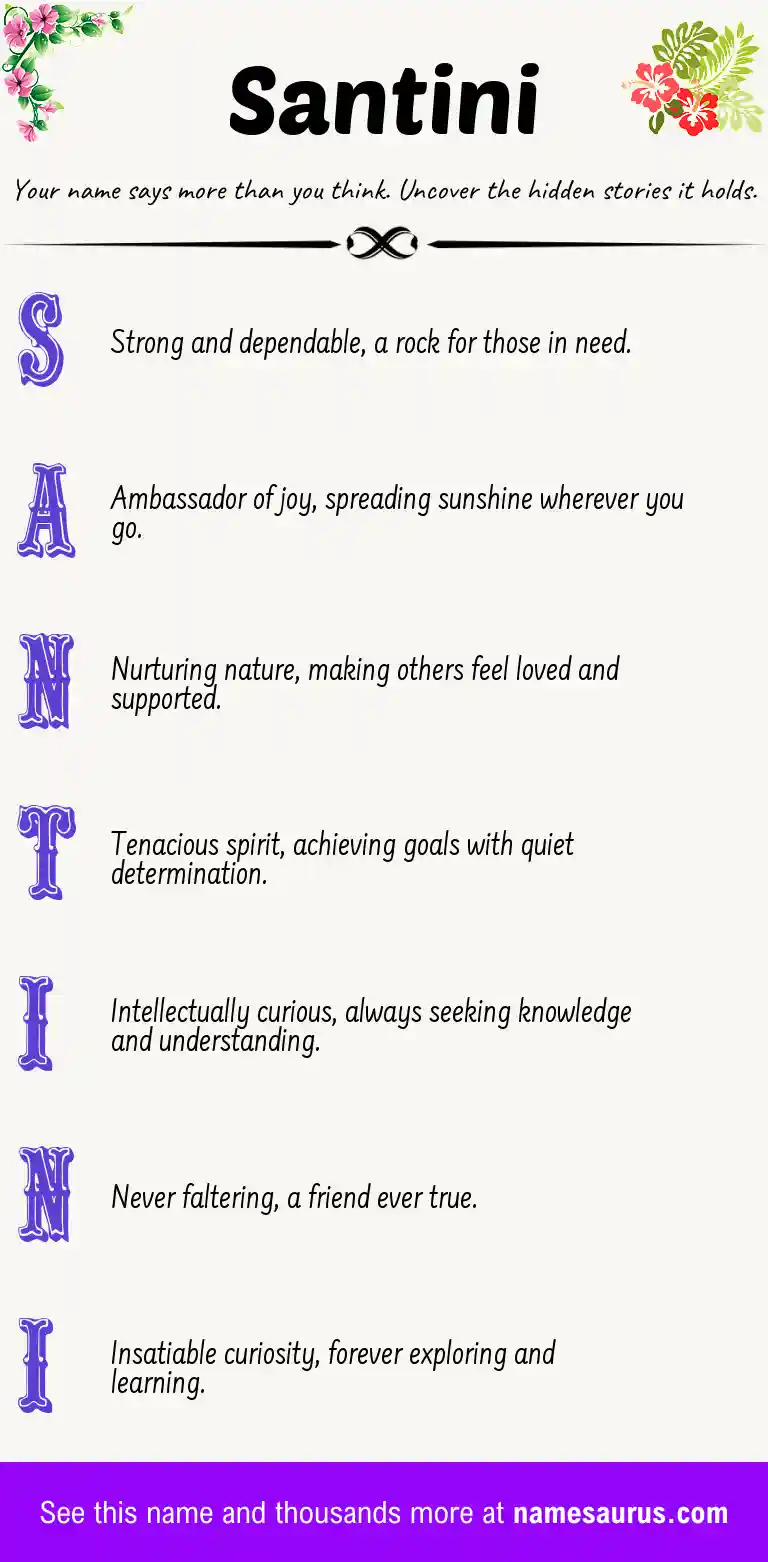 Acrostic poem about Santini.