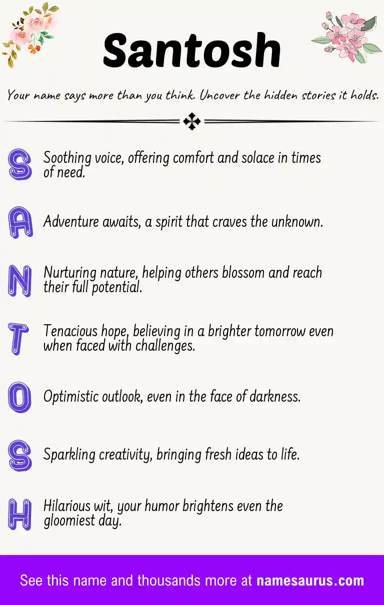 Acrostic poem about Santosh.