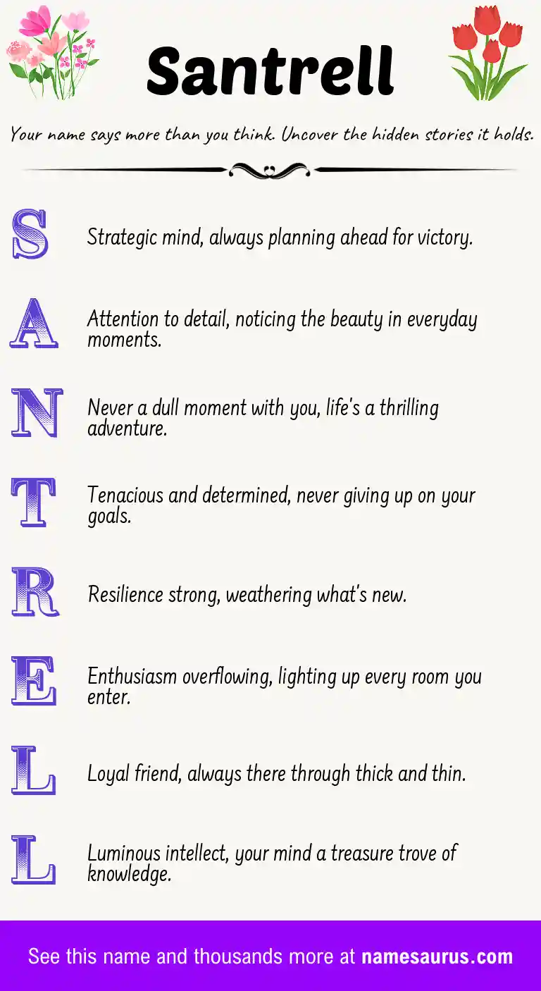 Acrostic poem about Santrell.