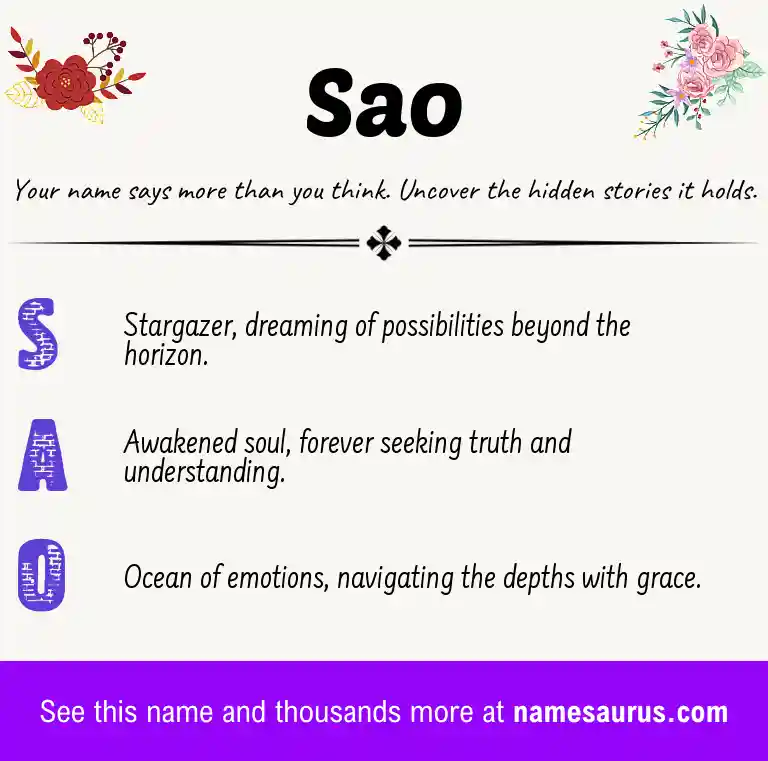 Acrostic poem about Sao.