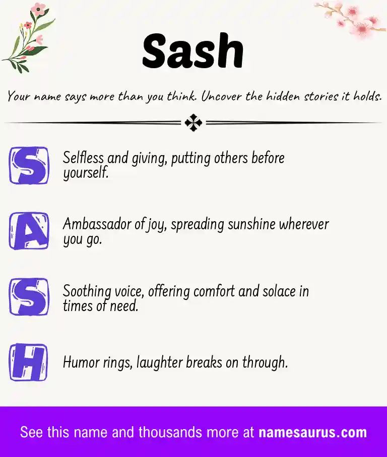 Acrostic poem about Sash.
