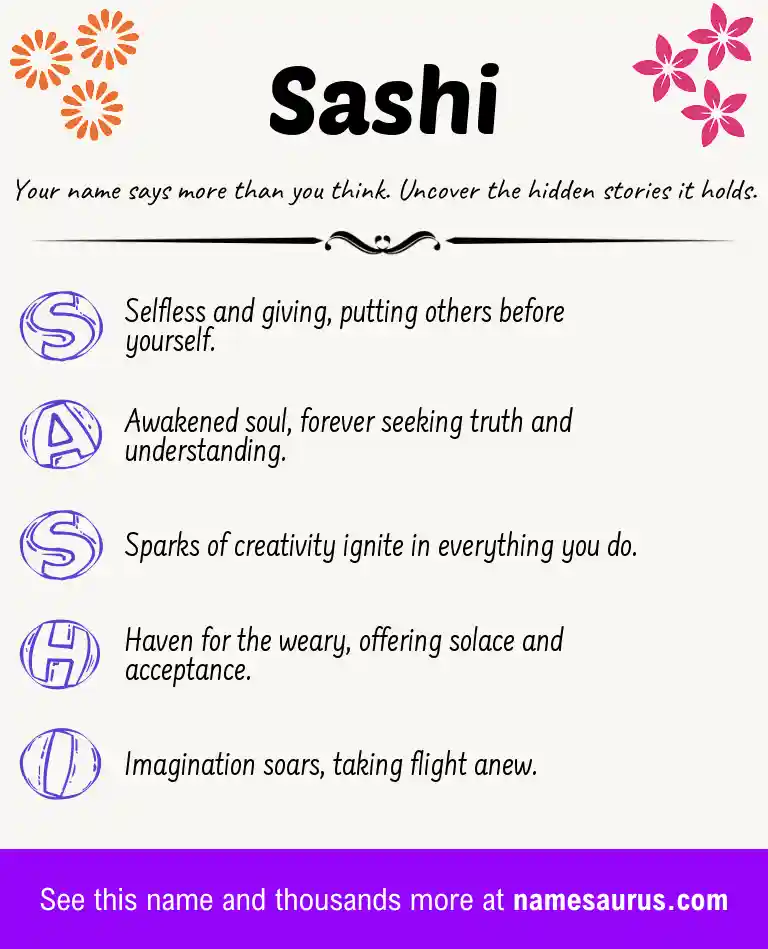 Acrostic poem about Sashi.