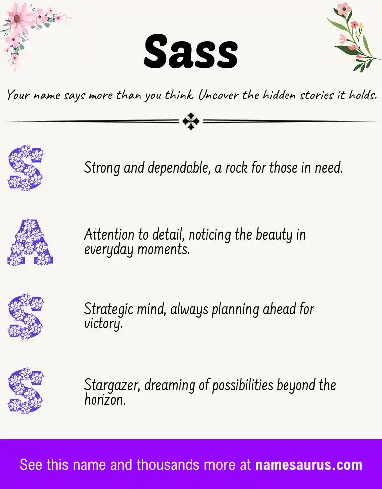 Acrostic poem about Sass.