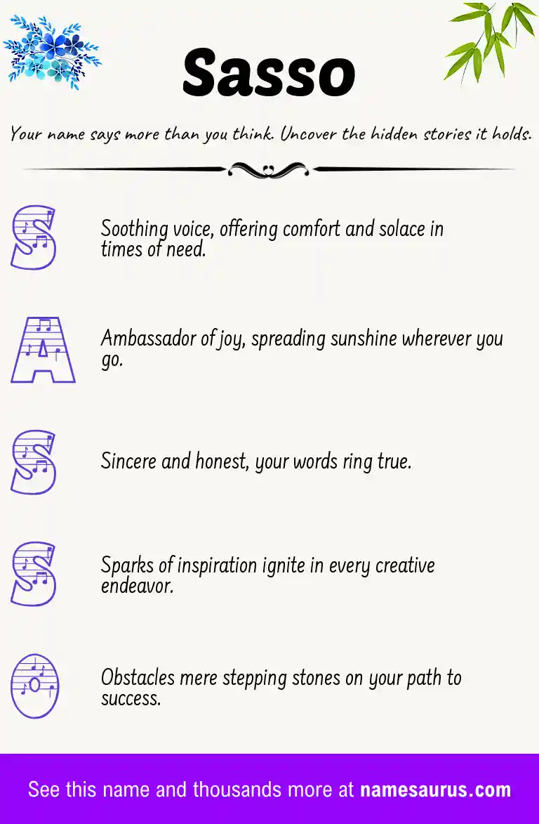Acrostic poem about Sasso.
