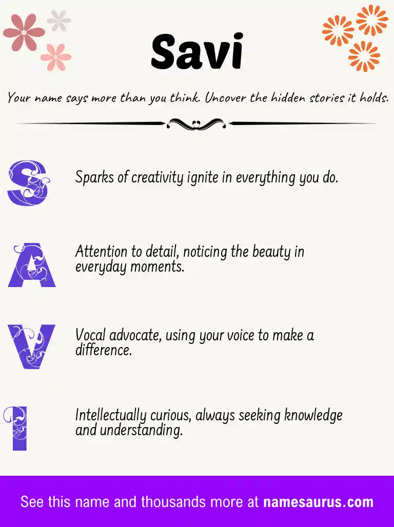 Acrostic poem about Savi.