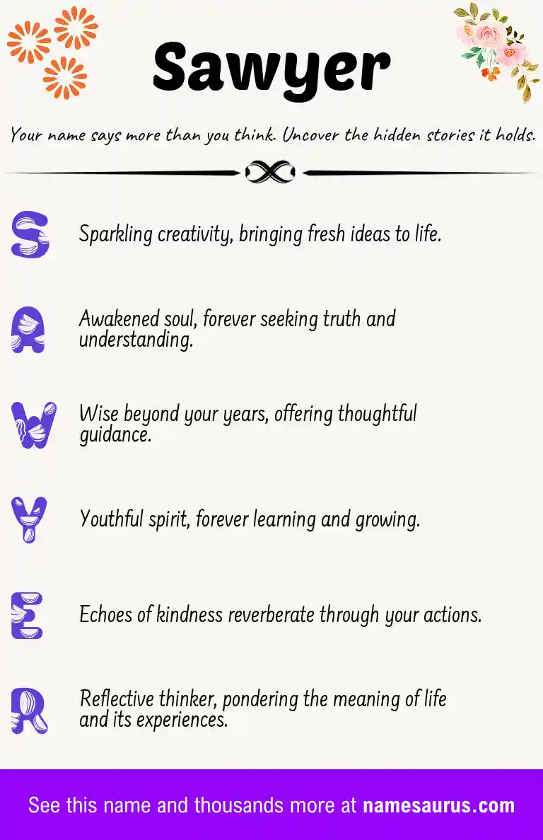 Acrostic poem about Sawyer.
