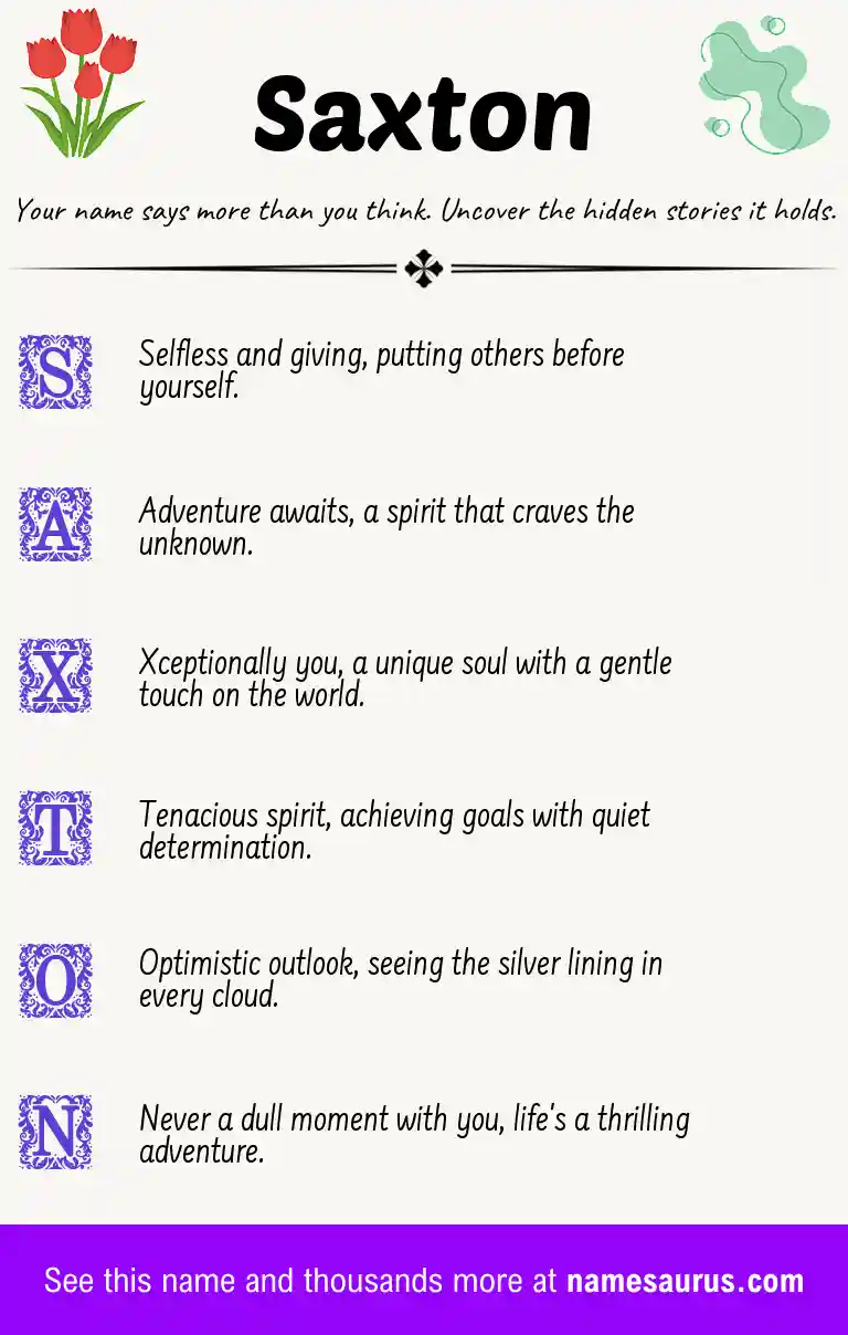 Acrostic poem about Saxton.