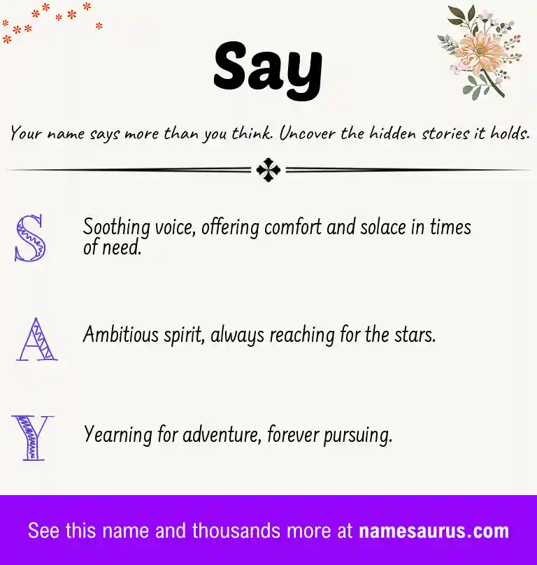 Acrostic poem about Say.