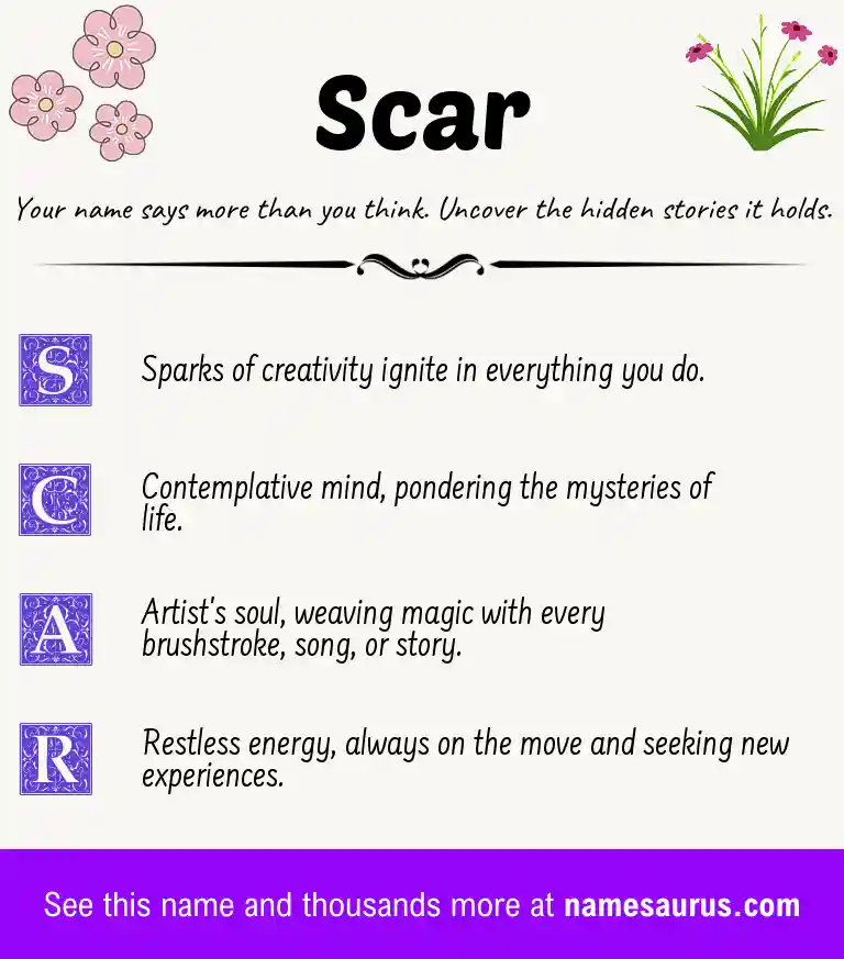 Acrostic poem about Scar.