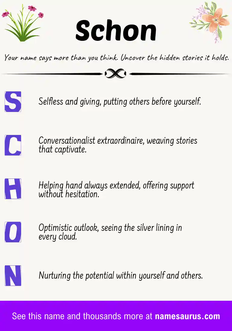 Acrostic poem about Schon.