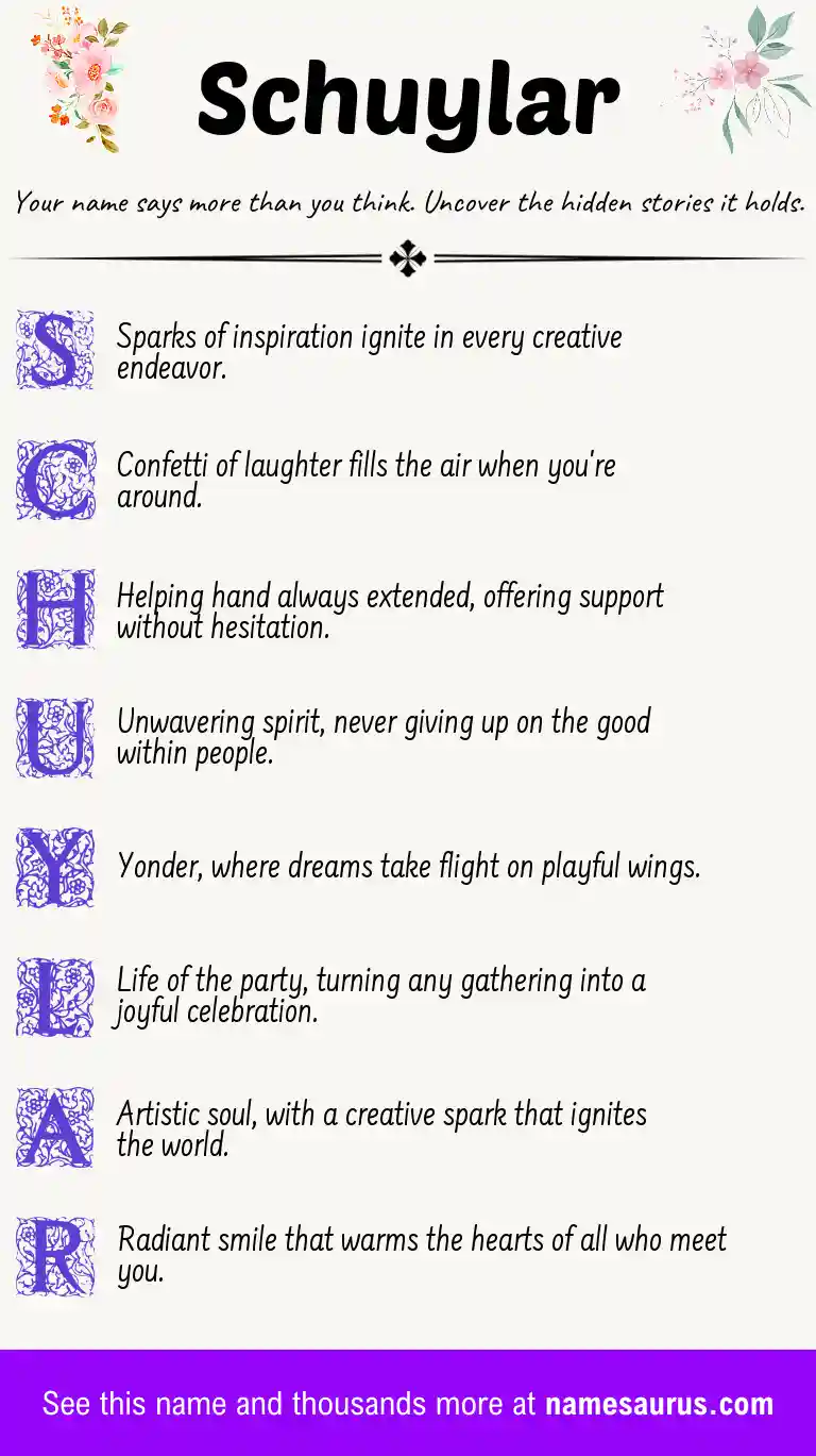 Acrostic poem about Schuylar.