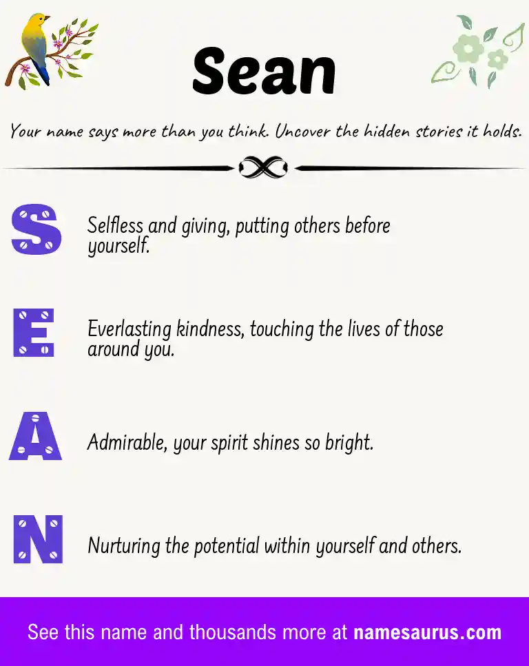 Acrostic poem about Sean.