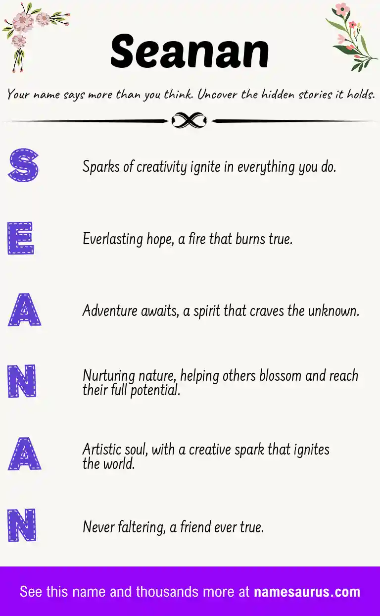 Acrostic poem about Seanan.