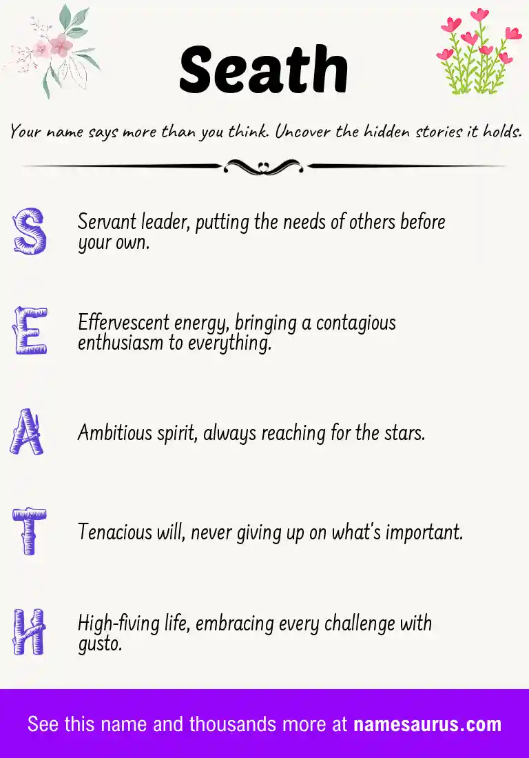 Acrostic poem about Seath.