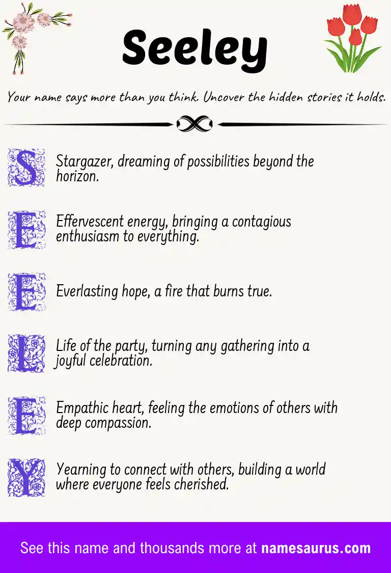 Acrostic poem about Seeley.