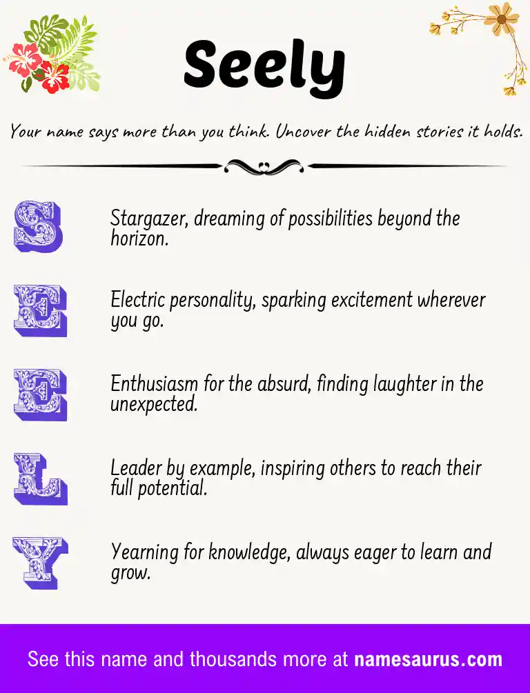 Acrostic poem about Seely.