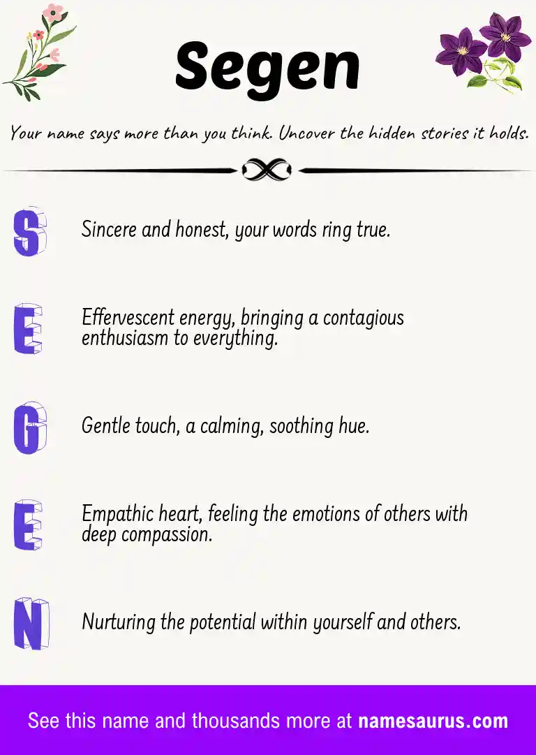Acrostic poem about Segen.