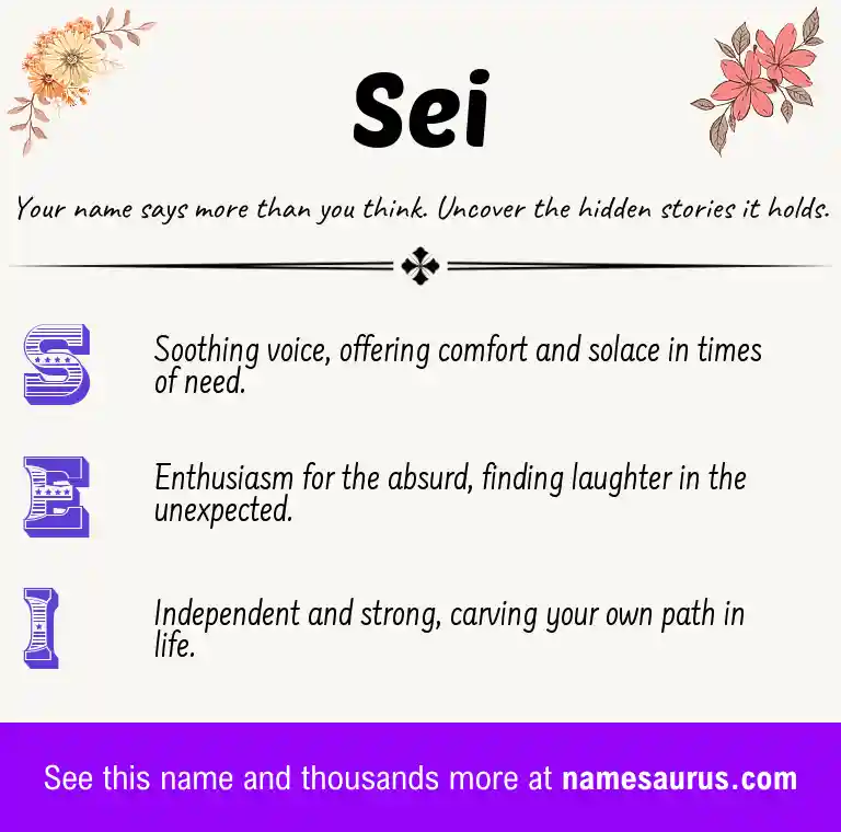 Acrostic poem about Sei.