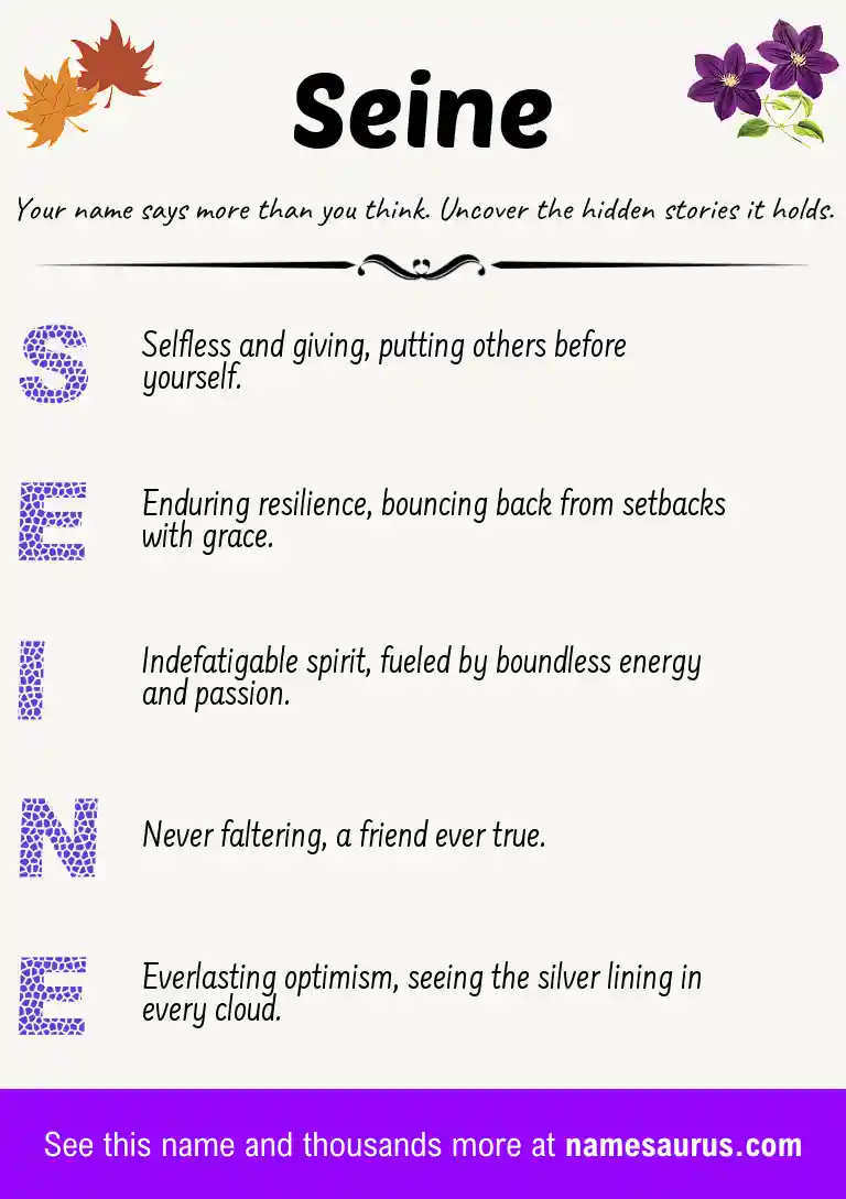 Acrostic poem about Seine.