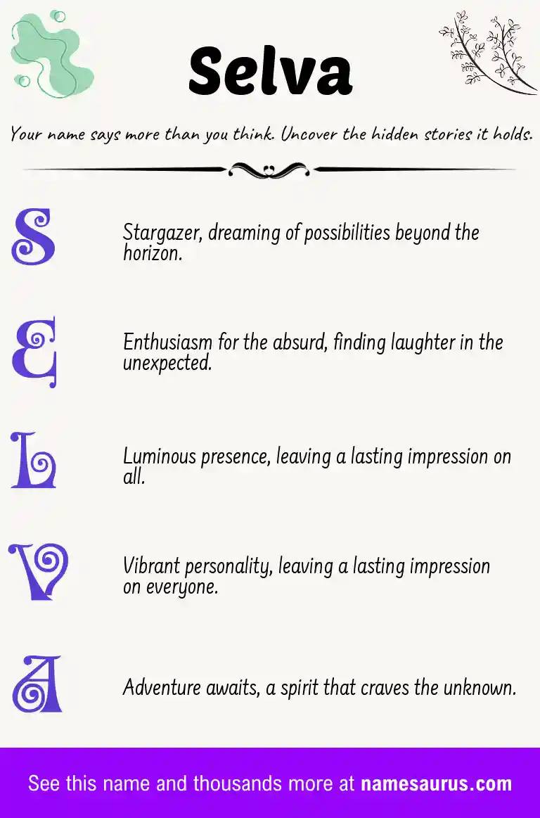Acrostic poem about Selva.