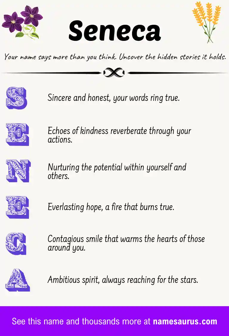 Acrostic poem about Seneca.