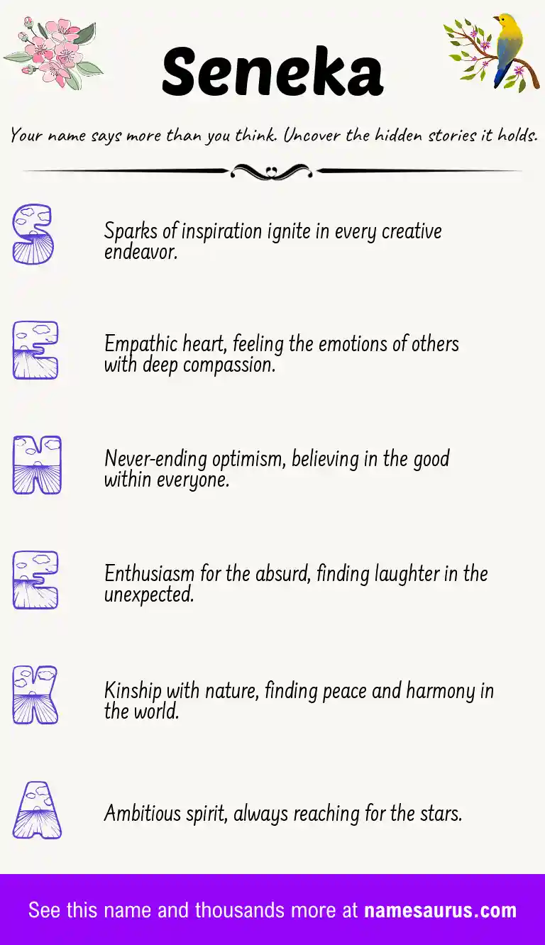 Acrostic poem about Seneka.