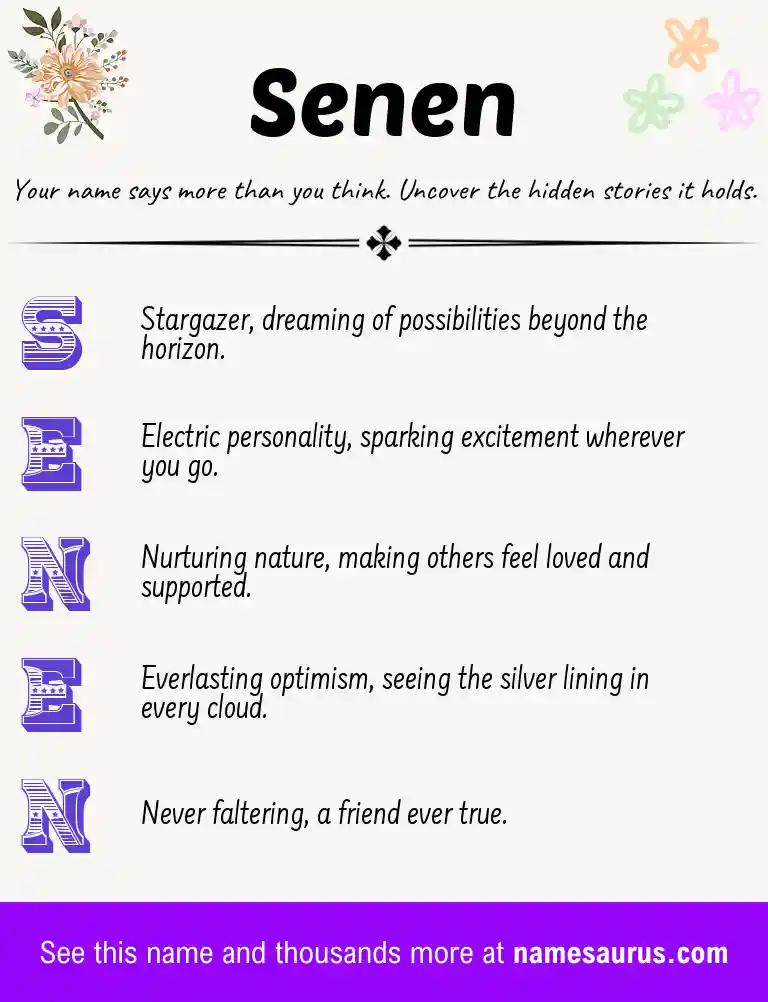 Acrostic poem about Senen.